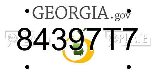 84397T7 Georgia License Plate