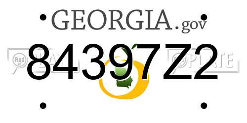 84397Z2 Georgia License Plate