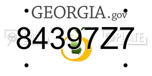 84397Z7 Georgia License Plate