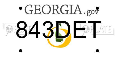 843DET Georgia License Plate