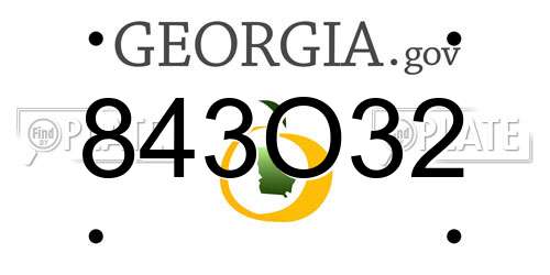 843O32 Georgia License Plate