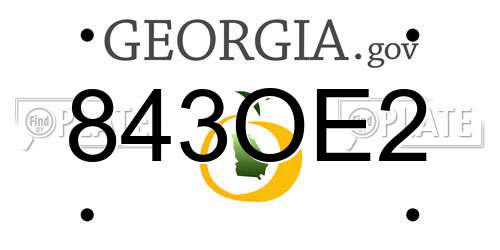 843OE2 Georgia License Plate