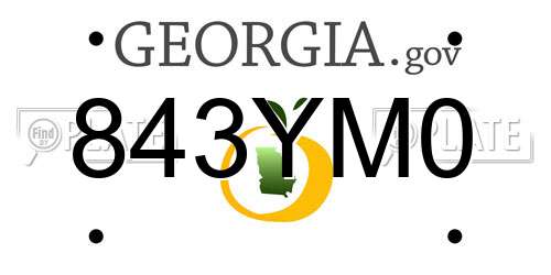 843YM0 Georgia License Plate