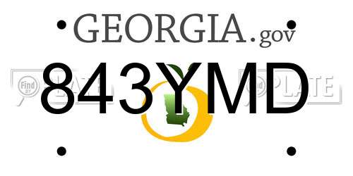 843YMD Georgia License Plate
