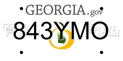 843YMO Georgia License Plate