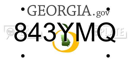 843YMQ Georgia License Plate