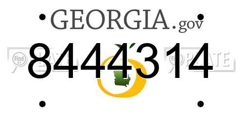 8444314 Georgia License Plate