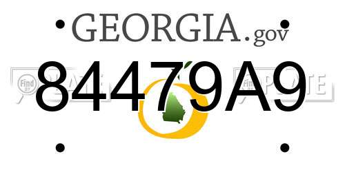 84479A9 Georgia License Plate