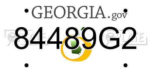 84489G2 Georgia License Plate
