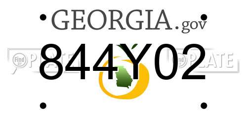 844Y02 Georgia License Plate