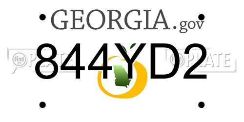 844YD2 Georgia License Plate