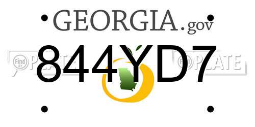 844YD7 Georgia License Plate
