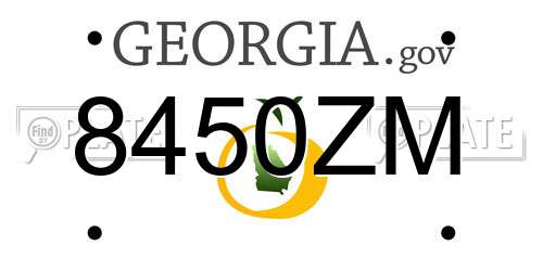 8450ZM Georgia License Plate