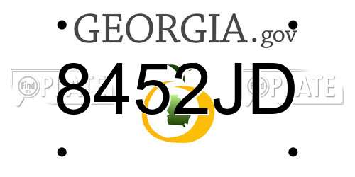 8452JD Georgia License Plate