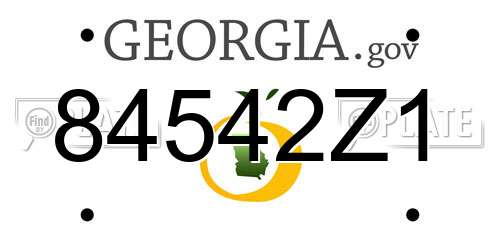 84542Z1 Georgia License Plate
