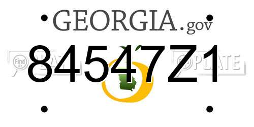 84547Z1 Georgia License Plate
