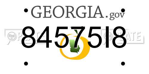 84575I8 Georgia License Plate