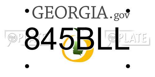 845BLL Georgia License Plate