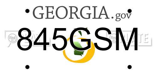 845GSM Georgia License Plate