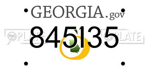 845I35 Georgia License Plate