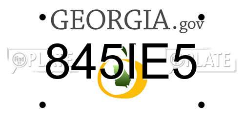 845IE5 Georgia License Plate