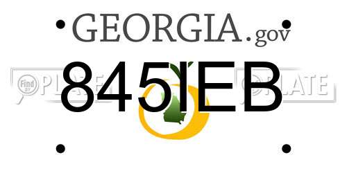 845IEB Georgia License Plate
