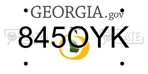 845OYK Georgia License Plate