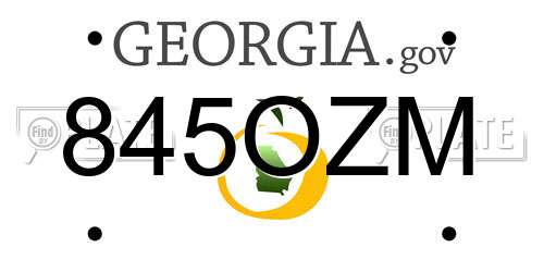845OZM Georgia License Plate