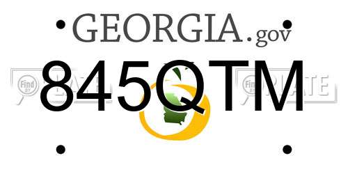 845QTM Georgia License Plate