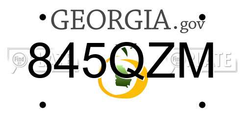 845QZM Georgia License Plate