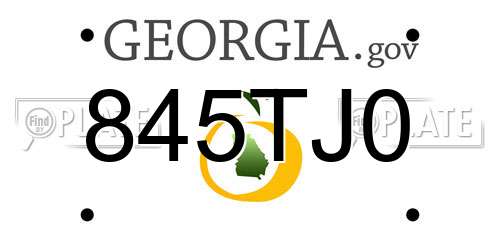 845TJ0 Georgia License Plate