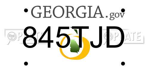 845TJD Georgia License Plate