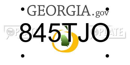845TJO Georgia License Plate