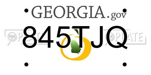 845TJQ Georgia License Plate