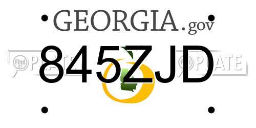 845ZJD Georgia License Plate