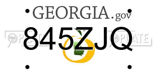 845ZJQ Georgia License Plate