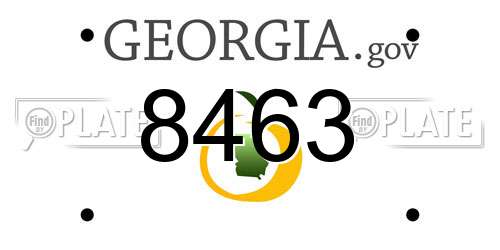 8463 Georgia License Plate