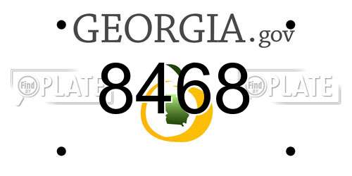 8468 Georgia License Plate