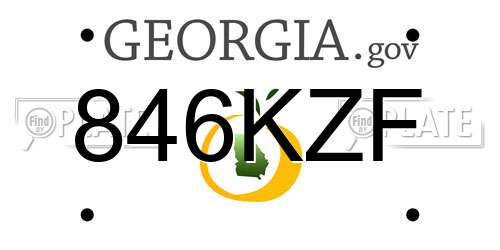 846KZF Georgia License Plate