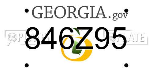 846Z95 Georgia License Plate