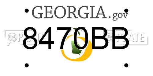 8470BB Georgia License Plate