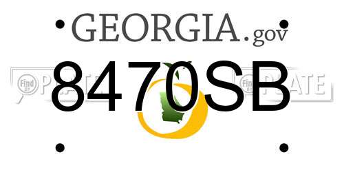 8470SB Georgia License Plate