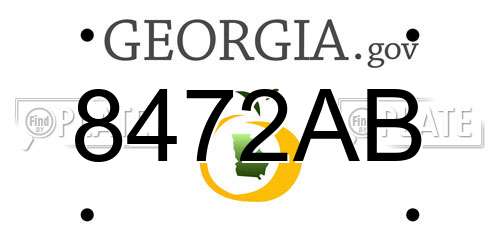 8472AB Georgia License Plate
