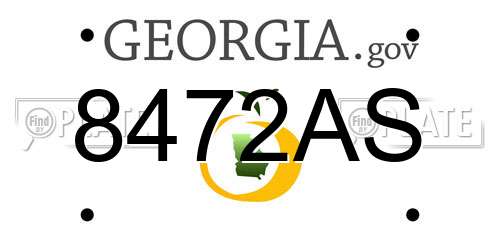 8472AS Georgia License Plate