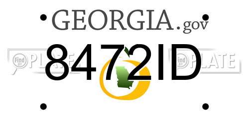 8472ID Georgia License Plate