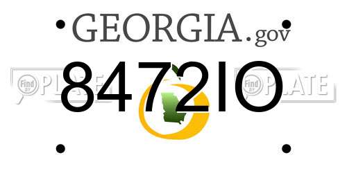8472IO Georgia License Plate
