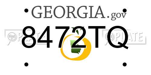 8472TQ Georgia License Plate