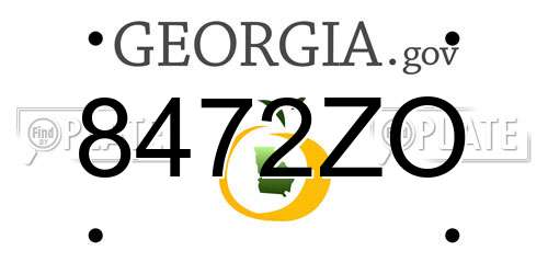 8472ZO Georgia License Plate