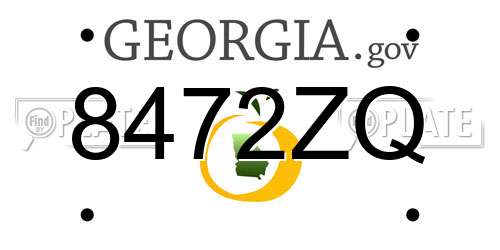 8472ZQ Georgia License Plate