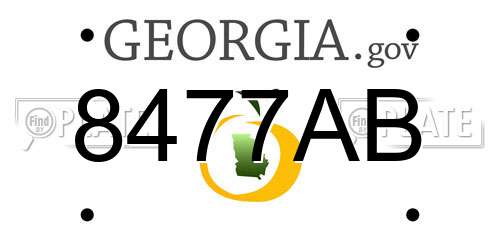 8477AB Georgia License Plate